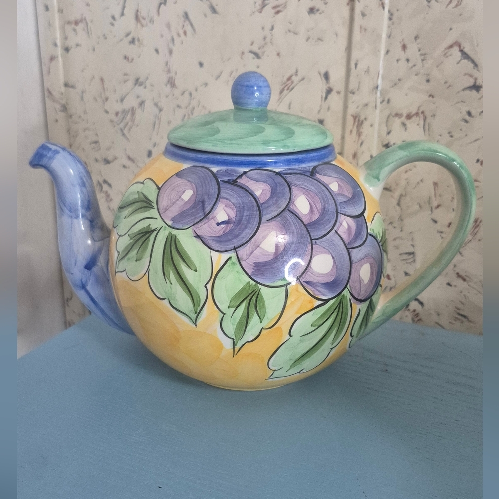 Studio Nova Hand-Painted Ceramic Teapot